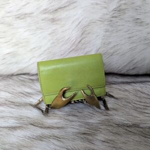 Coach Green Wallet with Gold Accents